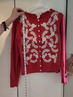 Vintage Sundance Red Cotton Button-Front Top Sz XL